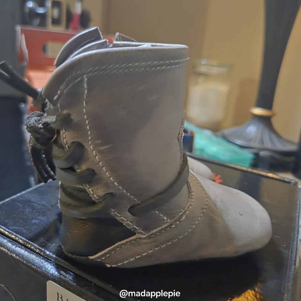 Freebird Baby Coal Stone Boots Leather Handcrafted Designer #83